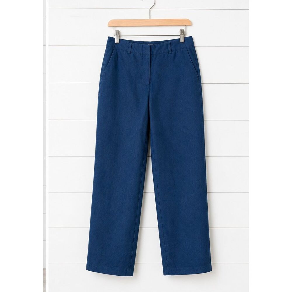 Talbots vintage 100% Irish linen lined crop navy pant size 6 petite